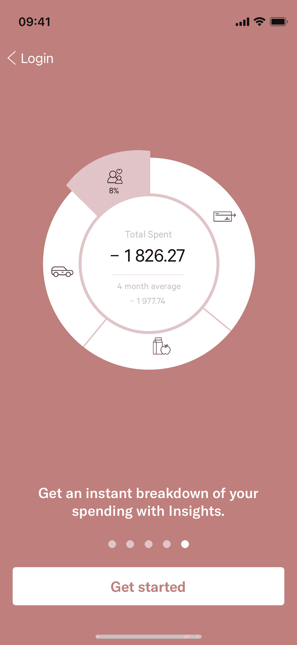 N26 insights screen showing a spending breakdown