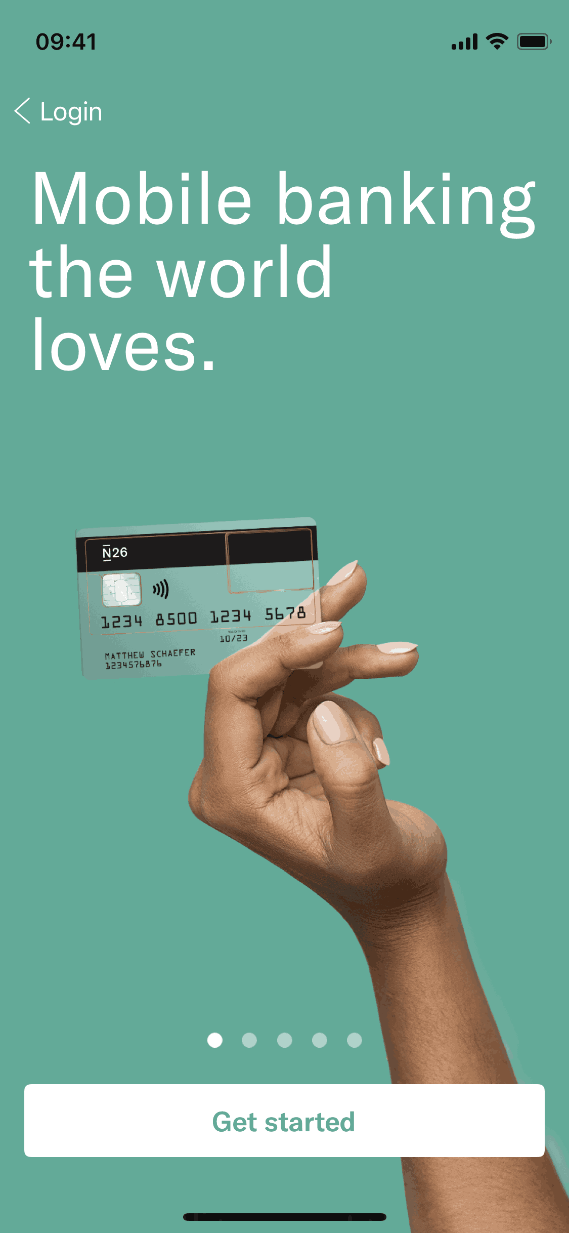 N26 iOS onboarding carousel